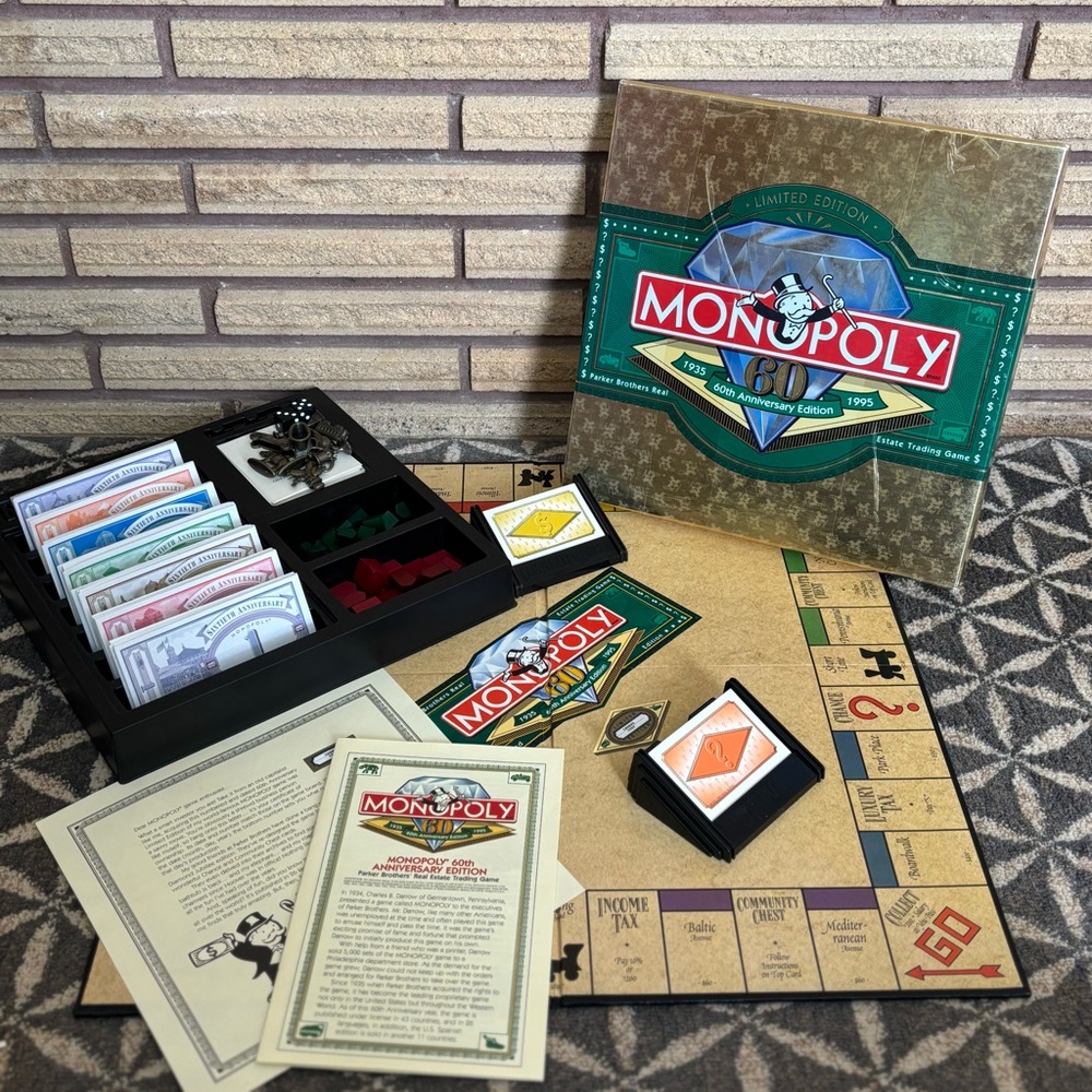 60th Anniversary Limited Edition Monopoly Game - Monopoly Boardgame - Board Game